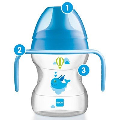 mam learn to drink cup 190ml with handles detail