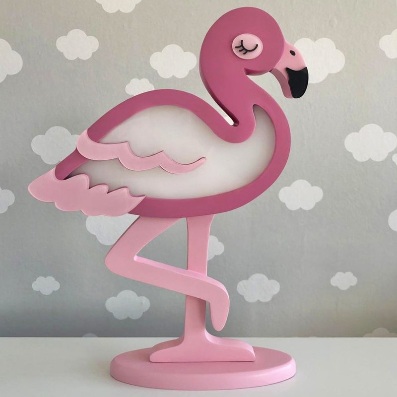 luminaria de mesa com led rh baby e kids sem fio flamingo