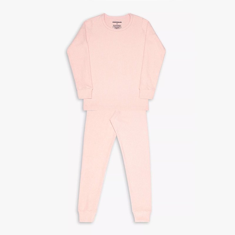01 pijama infantil dedeka melange canelado conjunto de camiseta rosa perola 6